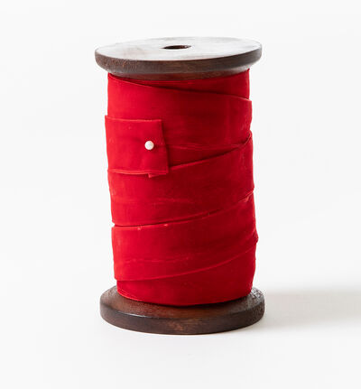 Dekorbånd rød fløyel 25 mm Dekorbånd rød fløyel 25 mm